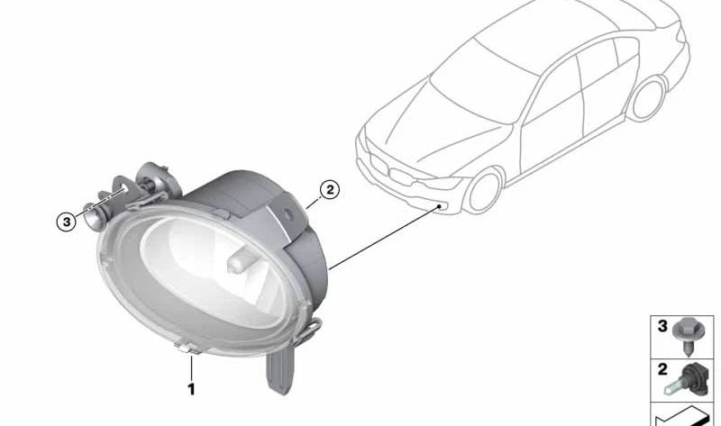 Faros antiniebla derecho OEM 63172457893 para BMW F52, F45, F35. Original BMW.