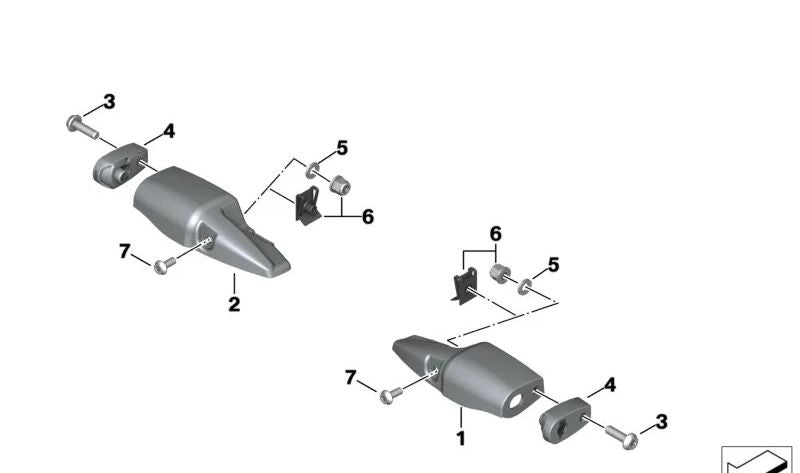 Soporte intermitente izquierdo OEM 63138350025 para motos BMW R nineT, R nineT Pure, R nineT Scrambler, R nineT Racer, R nineT Urban G/S. Original BMW Motorrad.