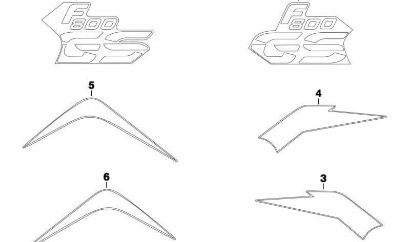 Inscripción derecha OEM 51148551846 para motos BMW F800GS, F650GS. Original BMW Motorrad.