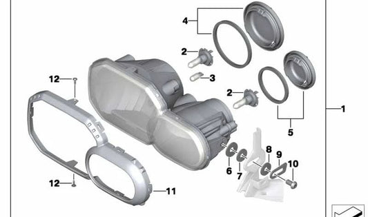 Caperuza de protección con junta OEM 63128546745 para BMW Motorrad F700GS, F800GS, F800R, F800GS Adventure. Original BMW Motorrad.