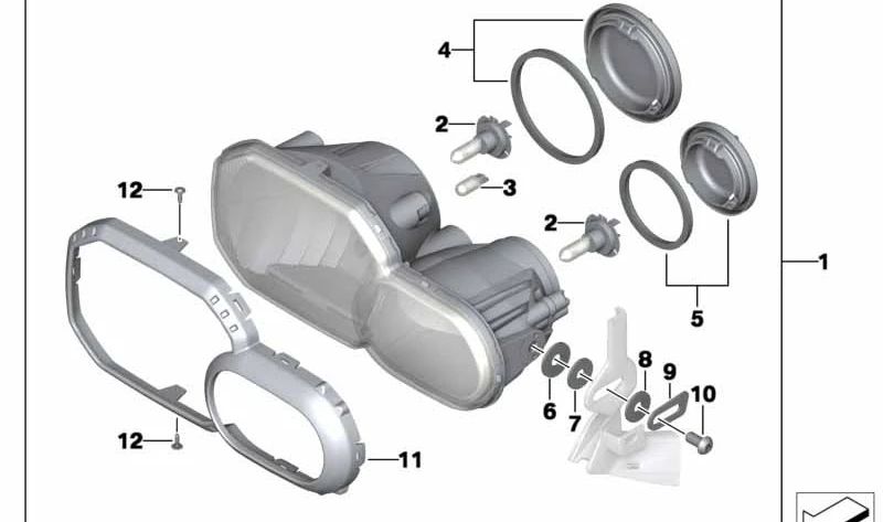 Caperuza de protección con junta OEM 63128546743 para BMW Motorrad F 700 GS, F 800 GS, F 800 R, F 800 GS Adventure. Original BMW Motorrad.