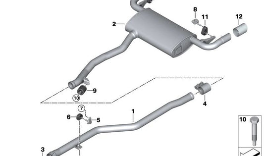 Silencioso trasero OEM 18308593767 para BMW G02. Original BMW.