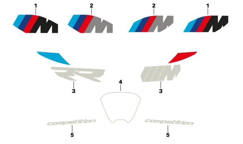 Decoración depósito derecho OEM 51145A640F6 para BMW Motorrad M1000 RR (K66) desde 04/2022. Original BMW Motorrad.