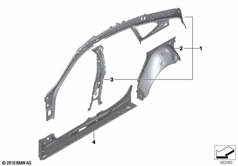 Barra interna esquerda para BMW G32, G32N (OEM 41007470129). BMW original