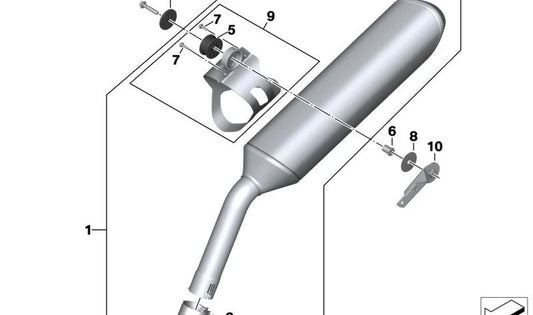 Silenciador adicional OEM 18518405097 para motos BMW F750GS, F800GS, F850GS, F900GS, F850GS Adventure, F900GS Adventure. Original BMW Motorrad.