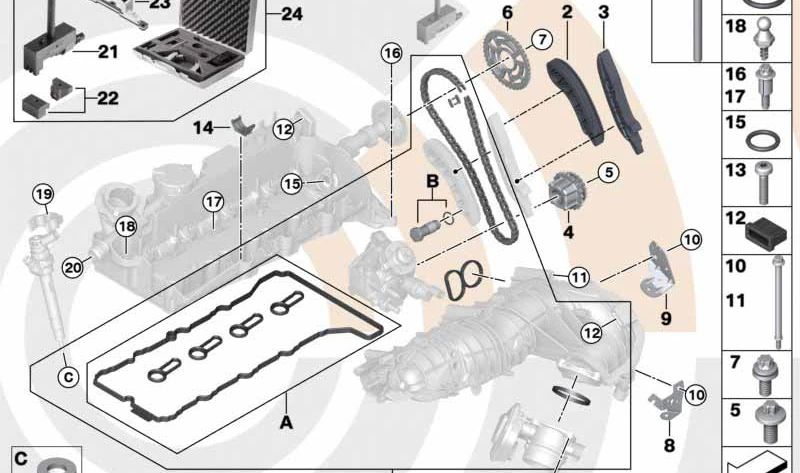 Prise en charge de BMW E81, E82, E87N, E88, E90, E90n, E91, E91n, E92, E93, E60N, E61N, E84, E83N (OEM 11617797651). BMW d'origine