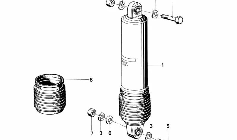 OEM 33531230258 Support SilentBlock pour la série BMW 3 (E21, E30), série 5 (E12, E28), série 6 (E24), série 7 (E23). BMW d'origine.