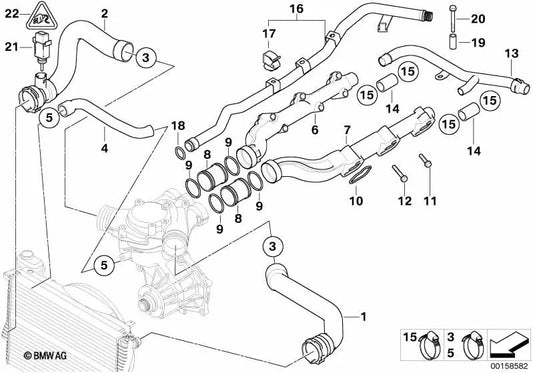 Tubería de retorno OEM 11537831116 para BMW Z8 E52. Original BMW.