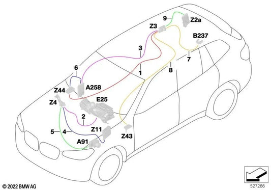 Cabo de alimentação para BMW X3 F97, G01, G08, X4 F98, G02 (OEM 61119826347). BMW original