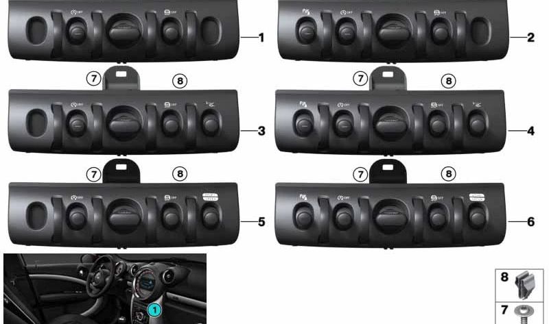 Zentrales Konsisten -OEM 61316841574 für Mini F60 (Countryman) Alle kompatiblen Modelle. Original Mini -Ersatz.