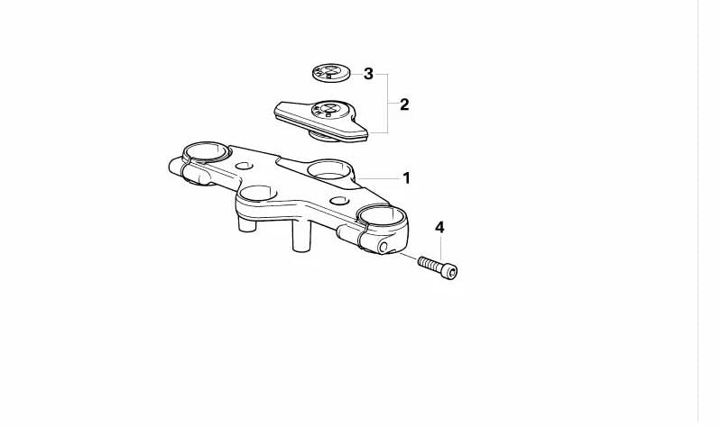Ponte superior do garfo OEM 31422311857 para motocicletas BMW R1100RS, R1150RS. Originais BMW Motorrad.