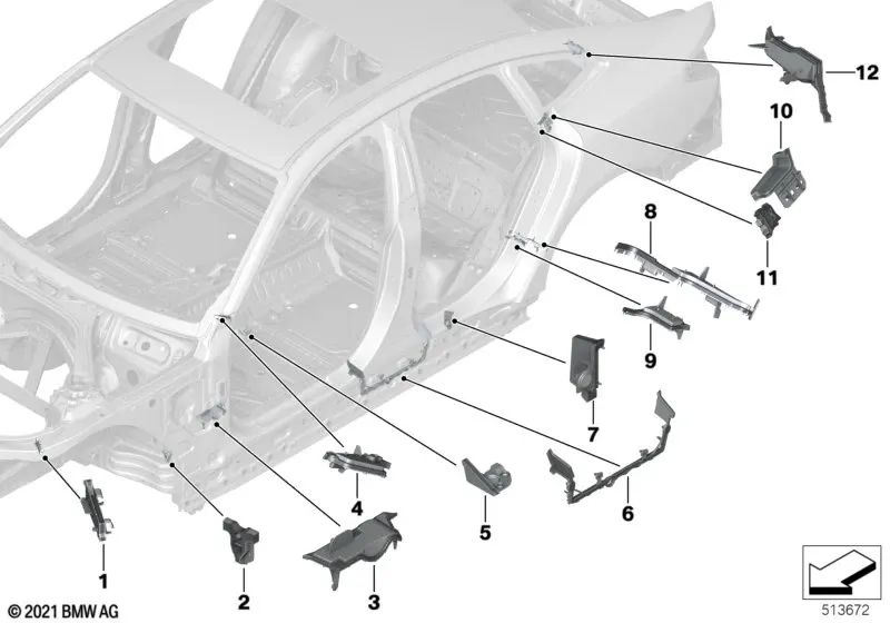Formteil C-Säule for BMW G26 (OEM 41007472694). Genuine BMW