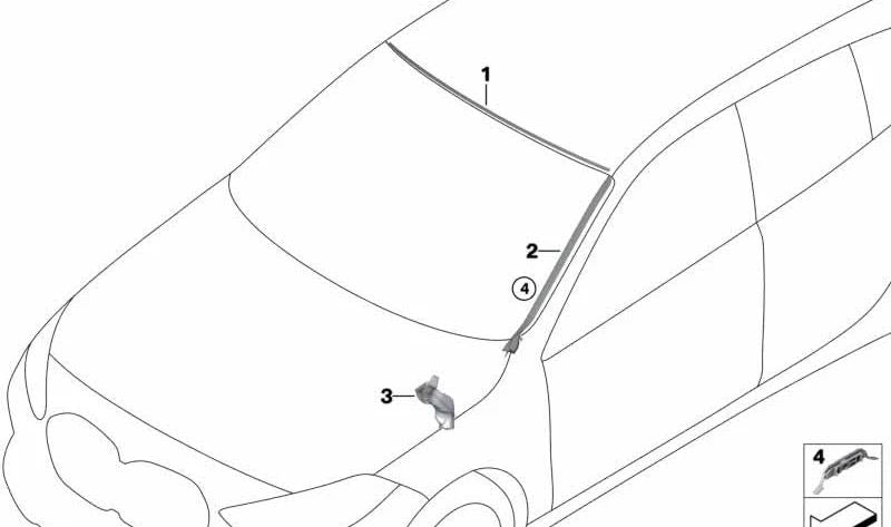 Deflector de agua izquierdo OEM 51317453949 para BMW F40, F70. Original BMW.