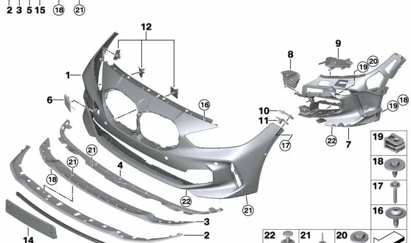 OEM external radiator lid 51748075621 for BMW F40. Original BMW replacement.