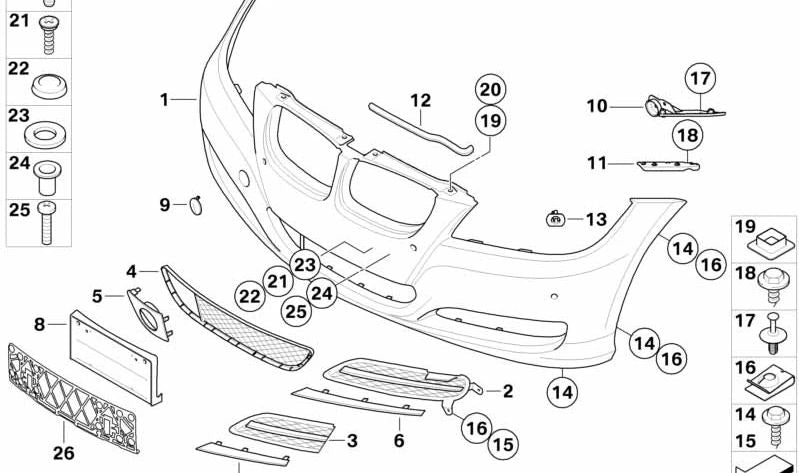 Soporte lateral izquierdo OEM 51117058447 para BMW E90, E91. Original BMW.