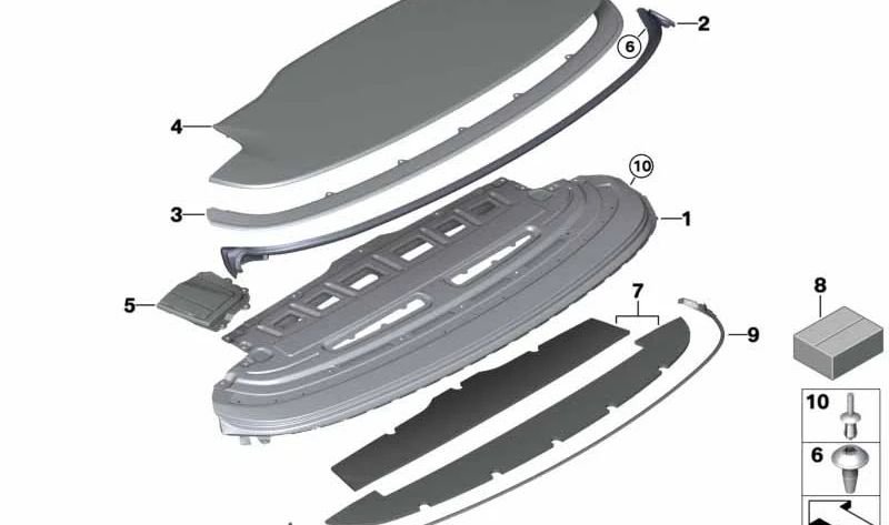 Coperchio del tetto di stampaggio per BMW 3 E93 Series, E93N, Serie 4 F33, F83 (OEM 54378036672). BMW originale.