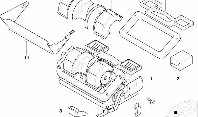 Muratura di separazione dell'acqua per BMW F07, F10, F11, F06, F12, F13, F01N, F02N (OEM 51718399498). BMW originale