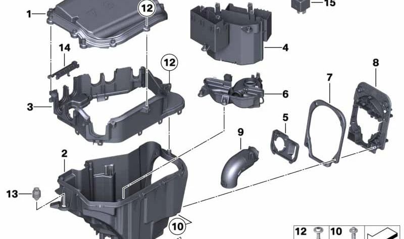 Tapa inferior de caja electrónica OEM 12907578129 para BMW Z4 E89 (sDrive18i, sDrive20i, sDrive23i). Compatible con todos los modelos indicados. Recambio original BMW.