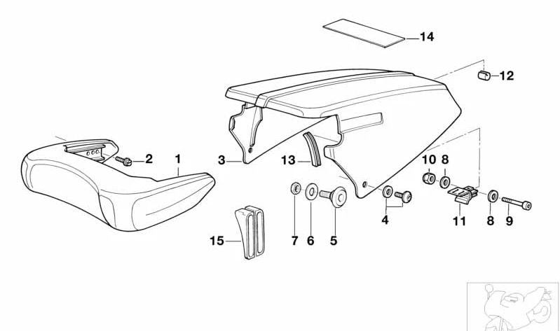 Tornillo de banco de asiento OEM 52532308548 para motos BMW K1 (K589) 08/1988-09/1993. Original BMW Motorrad.