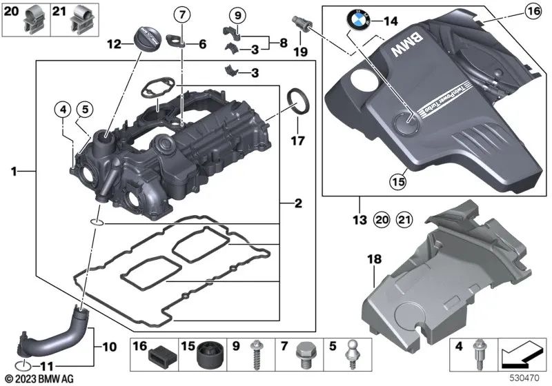 Mangueira flexível de ventilação OEM 11127588417 para BMW F20, F21, F30, F31, F32, F10, X3, X5... e muito mais. BMW genuíno.