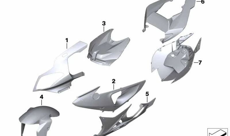 Revestimiento lateral izquierdo OEM 46638522137 para motos BMW S 1000 RR (K46) y HP4 (K42). Original BMW Motorrad.