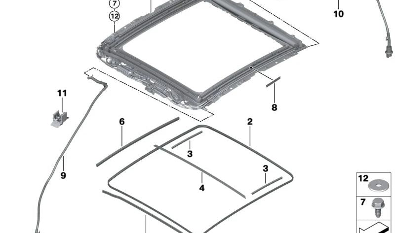 Junta acústica OEM 54107461831 para BMW F40 (116d, 116i, 118d, 118i) y BMW F39 (X2). Original BMW.
