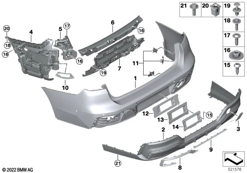 Adattatore di supporto posteriore OEM 51129464148 per BMW Serie 7 G70 735i, 740d, 740i, 750e xDrive... e altro ancora. BMW originale.