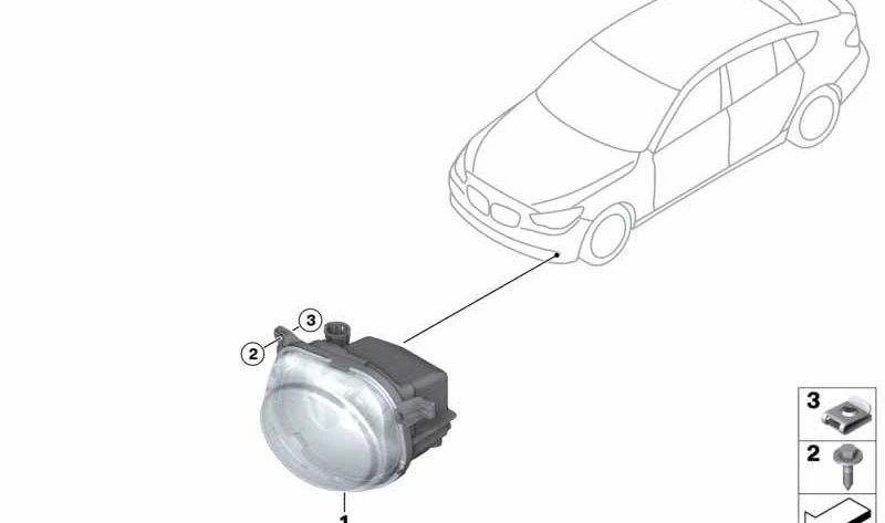 Piloto antiniebla LED izquierdo OEM 63177311293 para BMW F07, F10, F11. Compatible con versiones 520d, 528i, 530d, 535d, incluidas variantes xDrive. Original BMW.
