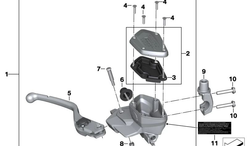 Poignée de frein OEM 3272859604 pour BMW Motorrad R Ninenet, R 1200 GS, R 1250 GS, R 1200 GS Adventure, R 1250 GS Adventure, R 1200 RT, R 1250 RT. BMW original Motorrad.