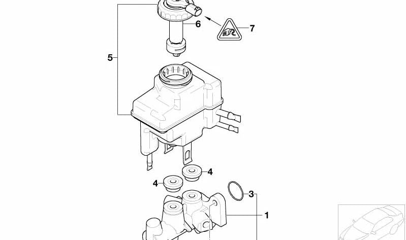 Serbatoio di espansione con interruttore di avvertimento per BMW 5 E39 Series, 7 E38, E65, E66, Z8 E52 (OEM 34326758848). BMW originale.