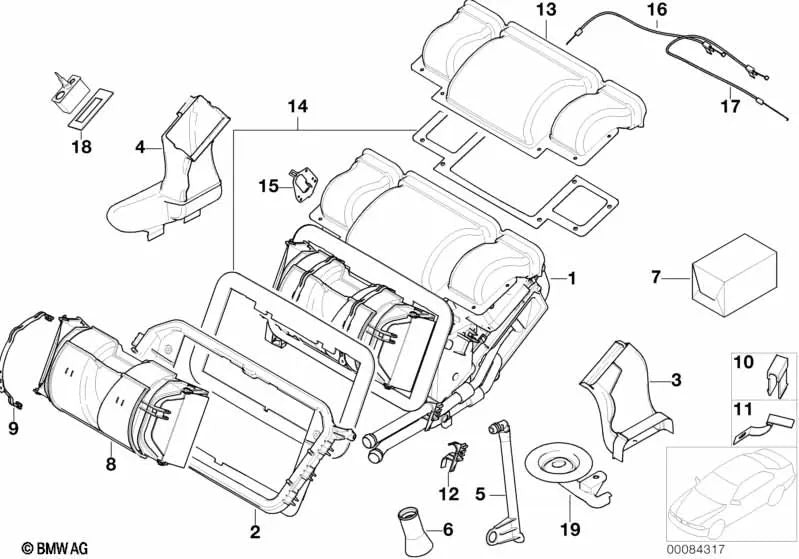 Conducto de caldeo zona pies derecho OEM 64118377406 para BMW Z8 E52. Original BMW.