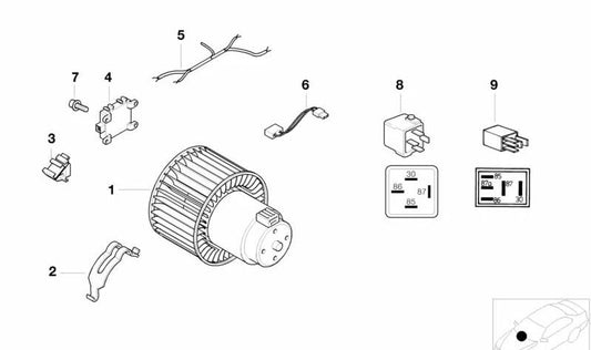 Wiring harness for auxiliary heater OEM 61126909636 for BMW E46. Original BMW.