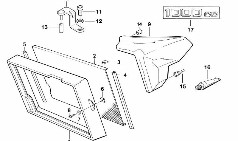 Ogello OEM 46632308274 per il sistema di raffreddamento motociclistico BMW K100, K100RS, K100RT, K100LT (K589). BMW MOTORAD originale.
