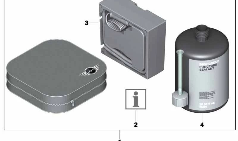 Botella de Sellador de Neumáticos para BMW E82, E88, Serie 3 E30, E36, E46, F30, Serie 5 E34, E39, F07, F10, Serie 6 F12, F13, Serie 7 F01, F02, Serie 8 E31, X1 E84, X3 F25, X5 E53, E70, X6 E71, Z4 E89, Z8 E52, MINI R50, R52, R53, R55, R56, R57, R58, R59,