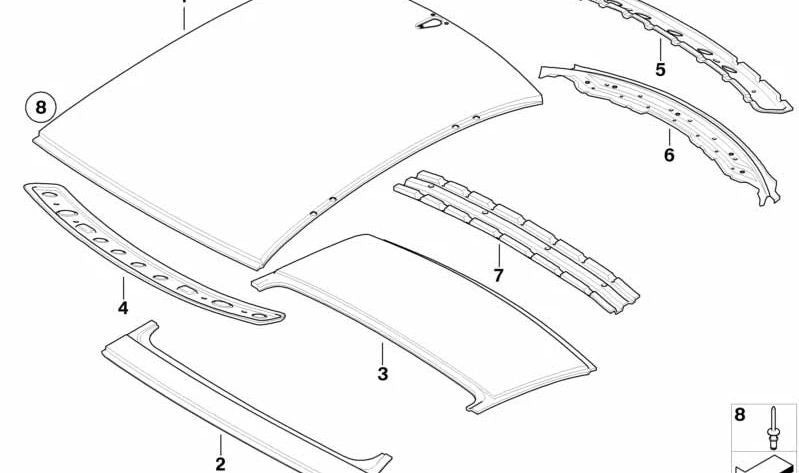 Techo exterior de carbono OEM 41007899555 para BMW Serie 6 E63. Pieza original BMW. Ideal para aligerar peso y mejorar estética en modelos coupé E63.