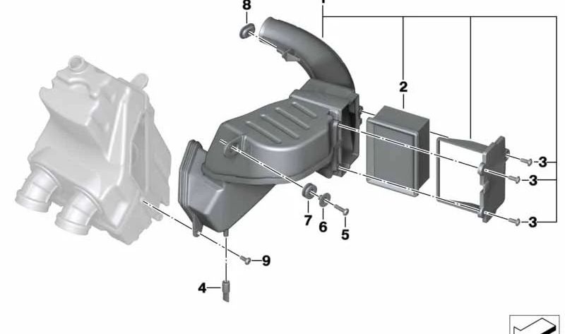 Conducto de aire de aspiración OEM 13717725170 para BMW Motorrad C 600 Sport, C 650 GT. Original BMW Motorrad.