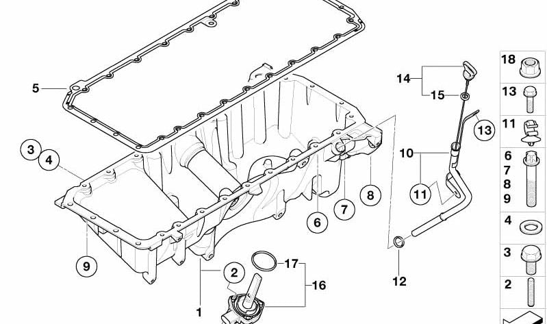 Tubo guía varilla aceite OEM 11437793022 para BMW E60 y E61 525d xDrive y 530d xDrive (motores M57S). Compatible con cambio manual y automático. Original BMW.