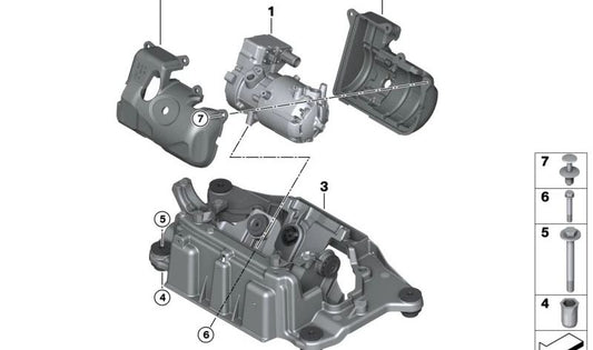 Parafuso hexagonal OEM 07119908566 para BMW G26, F07, F10, F11, F18, F06, F12, F13, F01, F02. BMW original.