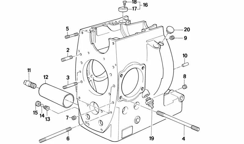 Gefangenenschraube M10x275 OEM 11111257397 für BMW R50, R60, R75, R80, R90, R100. BMW Original Motor Fixation Stück.