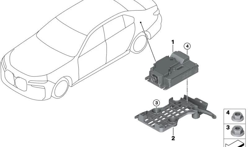 Soporte RAM OEM 65158723224 para BMW G70 {735i, 740d xDrive, 740i, 750e xDrive, 760i xDrive, M760e xDrive}. Original BMW.