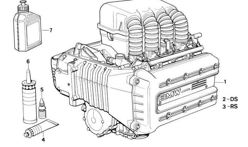 Juego de juntas motor OEM 11001464246 para motos BMW K1, K100 RS. Original BMW Motorrad.