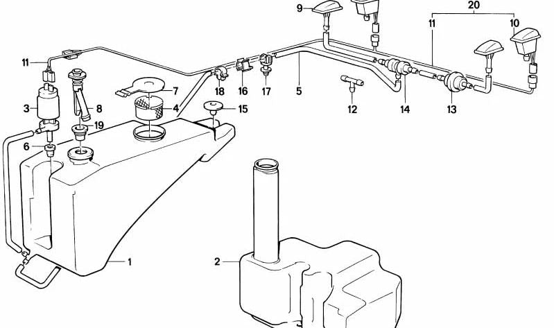 Suporte de OEM 6161368598 para BMW E36 (M3), E28 (518, 518i) e Z3. Peça original da BMW. Ideal para fixações relacionadas ao sistema de lavagem ou ventilação do motor.