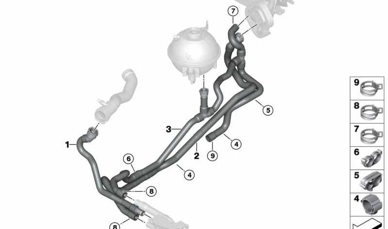 OEM Return Refrigerant Manguito 64219305756 pour BMW F25, F26. BMW d'origine.