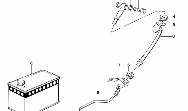 Soporte de manguera OEM 31421454580 para BMW E32, E34. Original BMW.