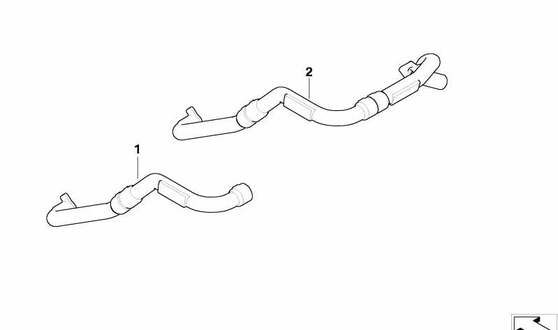 Tubo de ventilación OEM 64116928875 para BMW E81, E82, E87, E87N, E88, E90, E90N, E91, E91N, E92, E93. Original BMW.