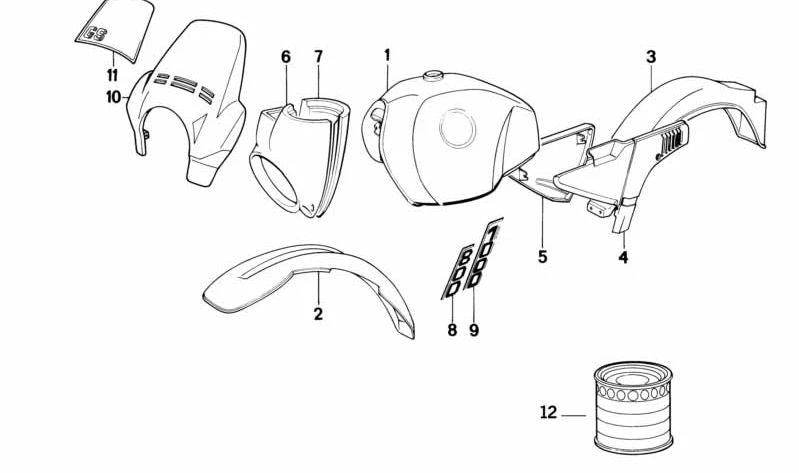 Pegatina derecha para varios modelos/series de BMW (OEM 51142322215). Original BMW.
