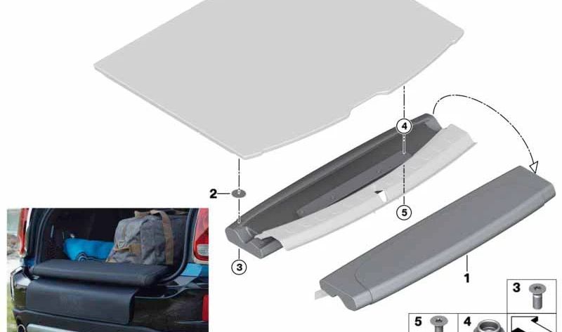 Vis Avellanado M4X12 OEM 51479909391 pour Mini Countryman F60, F60 LCI. Mini d'origine.