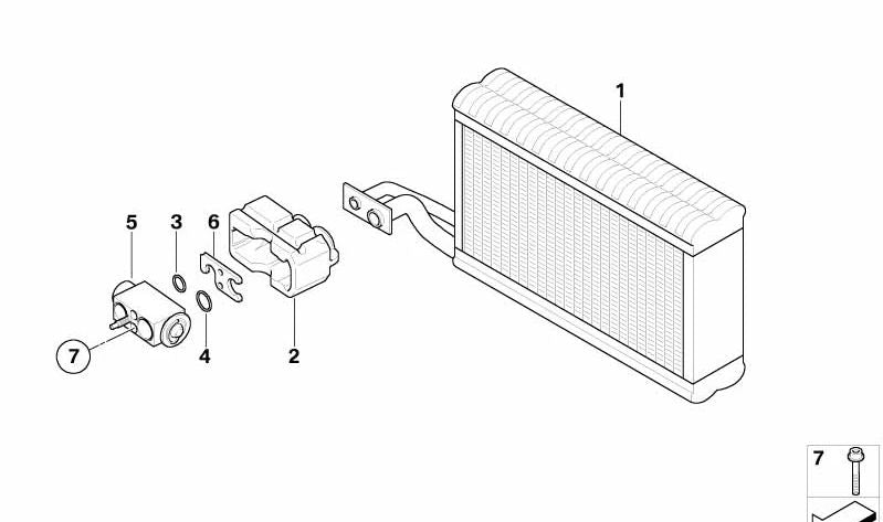 Vanne d'expansion de la climatisation OEM 64119178316 pour BMW E60, E61, E63, E64. BMW d'origine.