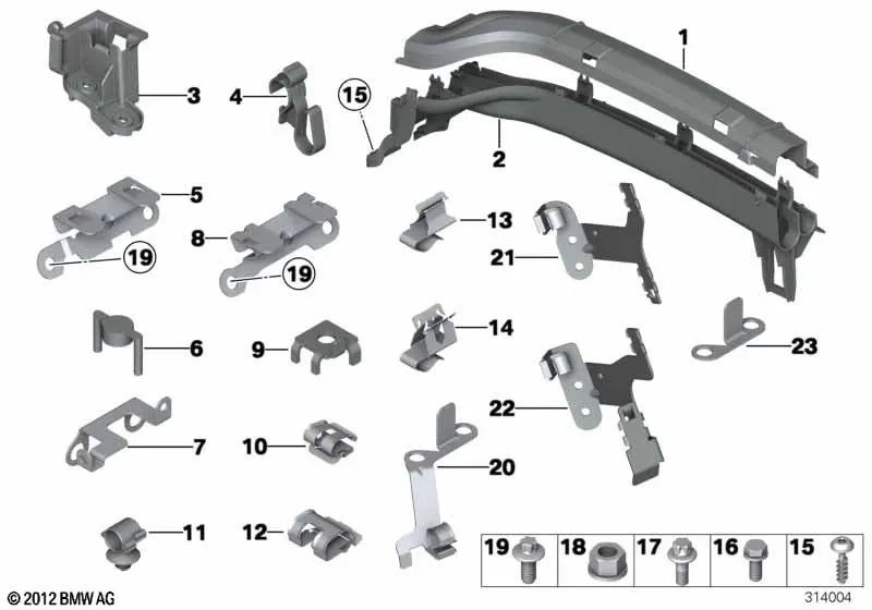 Verkabelungsunterstützung für BMW E82, E88, F87N, E92N, E93N, F30, F34, F35, F35N, F32, F33, F07, F10, F11, F18, F06, F12, F13, F01N, F02N, E84, F25 (F25 (F25 (F25 F25 (OEM 12527591949). Original BMW.