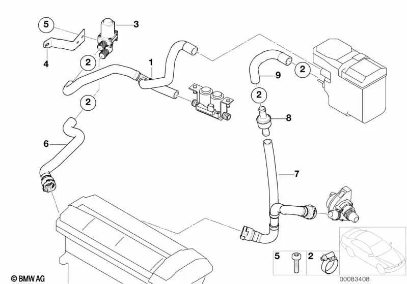 OEM Heating Valve 64126905248 for BMW 3 Series G20, 5 Series F10, X5 G05... and more. Genuine BMW.